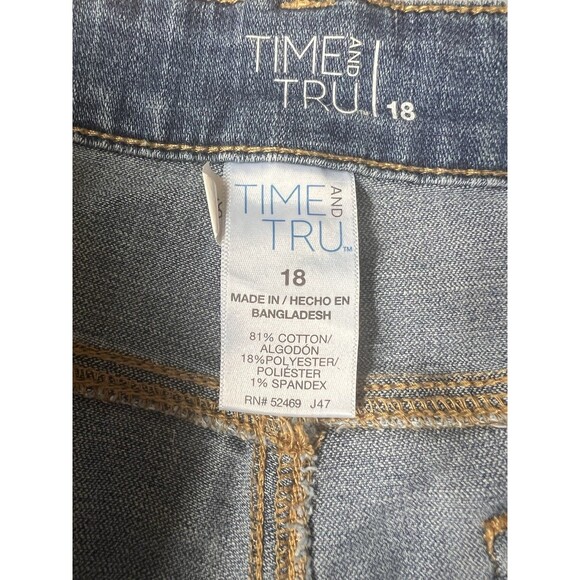 Time and Tru Dip Dye Bleach Cut Off Denim Shorts Sz 18 High Waist Distressed - Picture 4 of 4